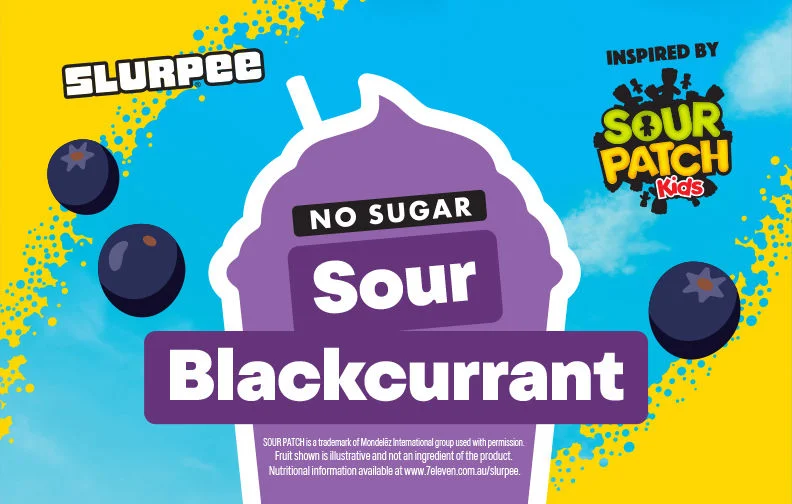 Slurpee No Sugar Sour Blackcurrant