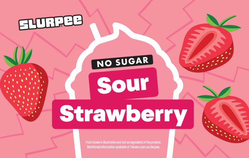 Slurpee No Sugar Sour Strawberry