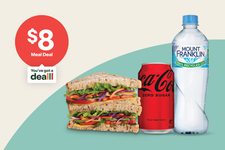 $8 Meal Deal. Select a Classics or Simple Eats sandwich and a selected* drink.