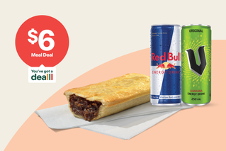 $6 Meal Deal. Select a hot food item and a drink. Excludes Smoky Beef, Chunky Beef and Chunky Chicken and Leek 220g pie varieties.