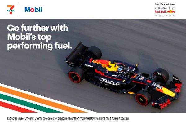 Go further with Mobil's top performaing fuel at 7-Eleven. Excludes Diesel Efficient. Claims compared to previous gneration Mobil fuel formulations. Visit 7eleven.com.au 